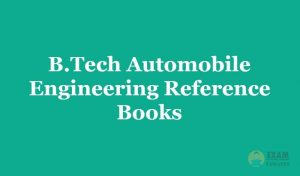 B.Tech Automobile Engineering Reference Books PDF & Recommended Authors
