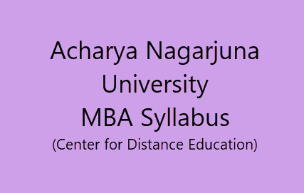 Acharya Nagarjuna University MBA 1st Year Syllabus