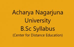 ANU B.Sc 1st Year Syllabus