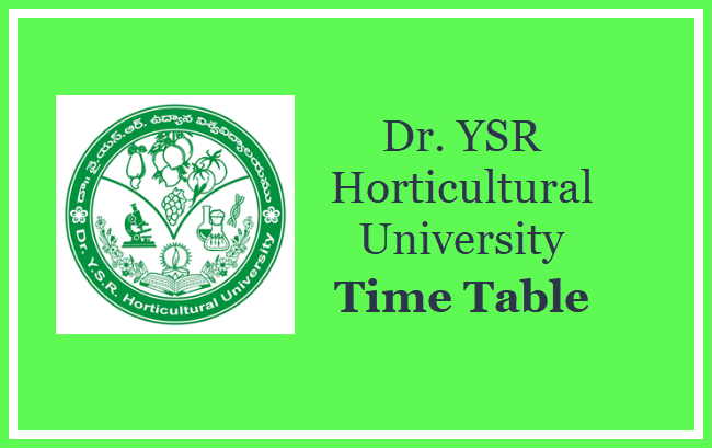 Dr. YSR Horticultural University Time Table M.Sc and PhD Exam Dates 1 2 3 year
