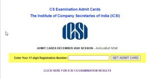 CS Professional Admit Card June 2021