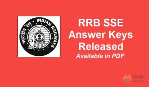 RRB SSE Answer Keys Released
