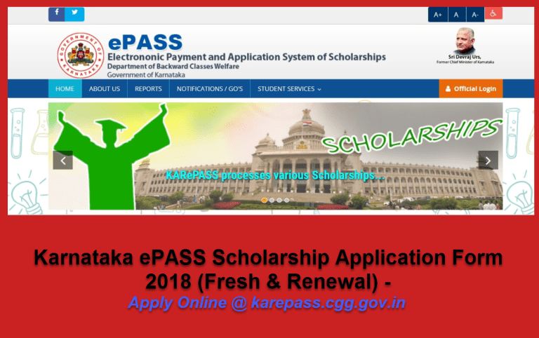 Karnataka ePASS Scholarship Application Form 2018 (Fresh & Renewal) - Apply Online @ karepass.cgg.gov.in