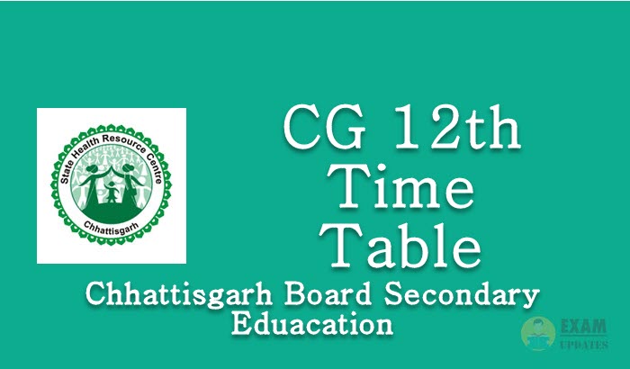 CG 12th Time Table