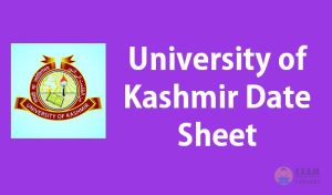 Kashmir University Date Sheet, University of Kashmir Date Sheet