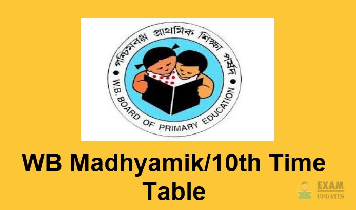 WB Madhyamik Time Table