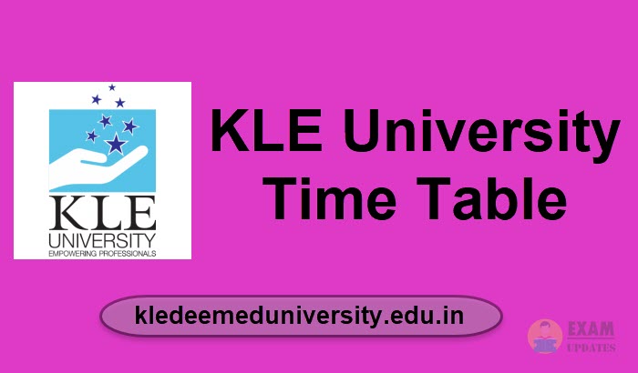 KLE University Time Table