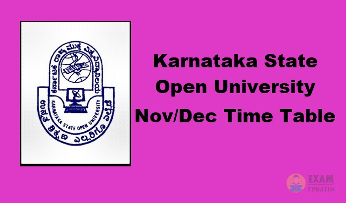 Karnataka State Open University Time Table