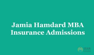 Jamia Hamdard MBA Insurance Admissions