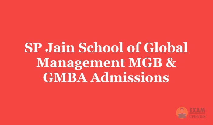 SP Jain MGB & GMBA Application Form