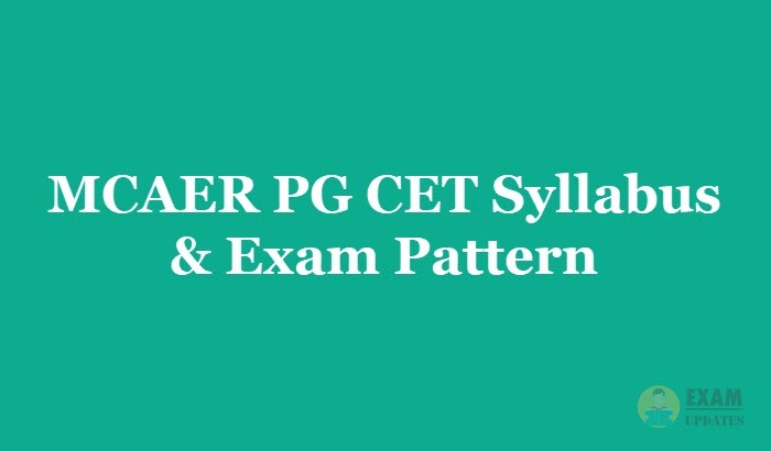 MCAER PG CET Syllabus & Exam Pattern [year] - Download MCAER Syllabus