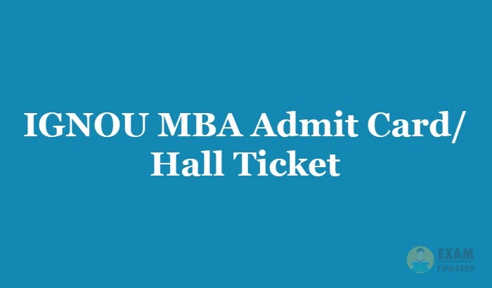 IGNOU MBA Hall Ticket