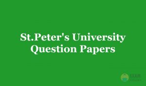 St.Peter's University Question Papers