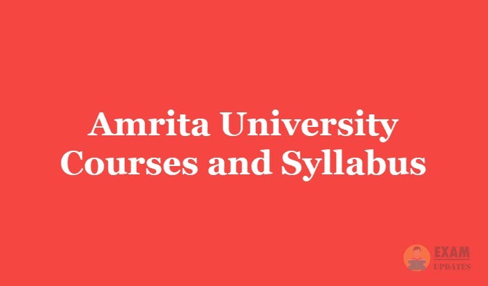 Amrita University Courses and Syllabus