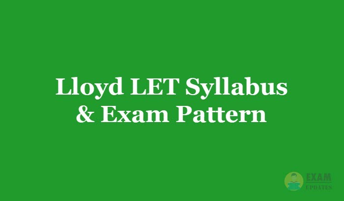 Lloyd Law Entrance Test Syllabus