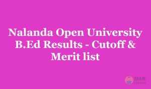 Nalanda Open University B.Ed Results 2019 for 1st 2nd 3rd year