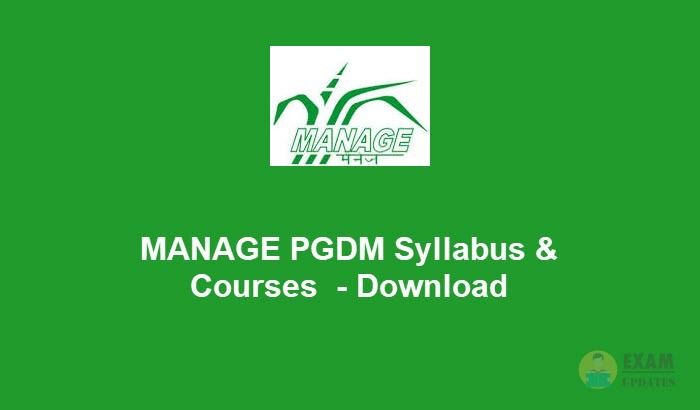 MANAGE PGDM Syllabus & Courses [year] - Download PGDM Syllabus@manage.gov.in