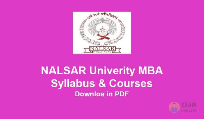 NALSAR University MBA Syllabus & Courses [year] - Download NALSAR MBA Syllabus PDF