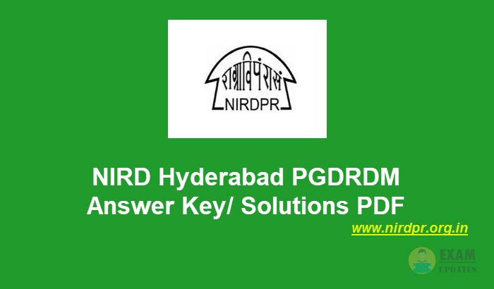 NIRD Hyderabad PGDRDM Answer Key 2020 - Download the NIRDPR Exam Solutions PDF
