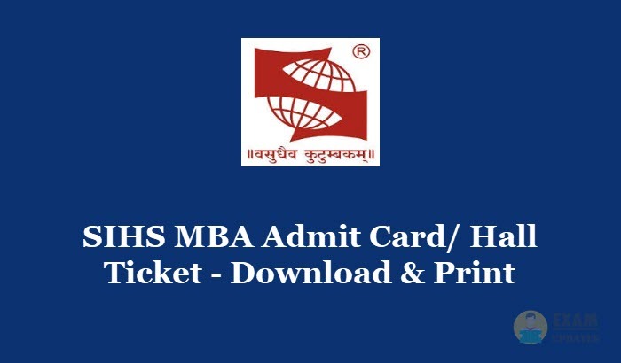 SIHS MBA Admit Card 2020 - Download & Print PDF@sihspune.org