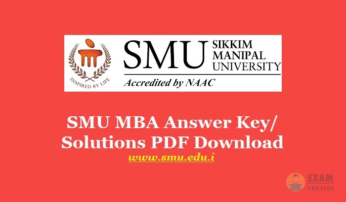 SMU MBA Answer Key/ Solutions 2020 - Download SMUDE Exam Answers PDF@smu.edu.in
