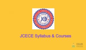 JCECE Syllabus & Courses