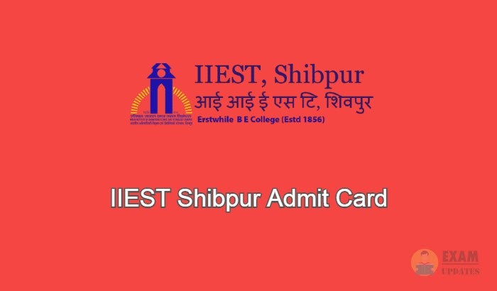 IIEST Shibpur Admit Card