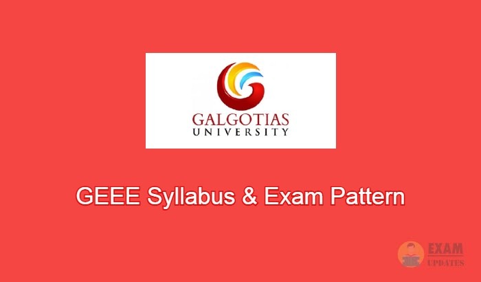 GEEE Syllabus & Exam Pattern