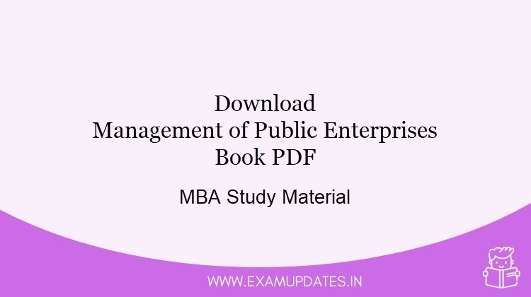Management of Public Enterprises Book
