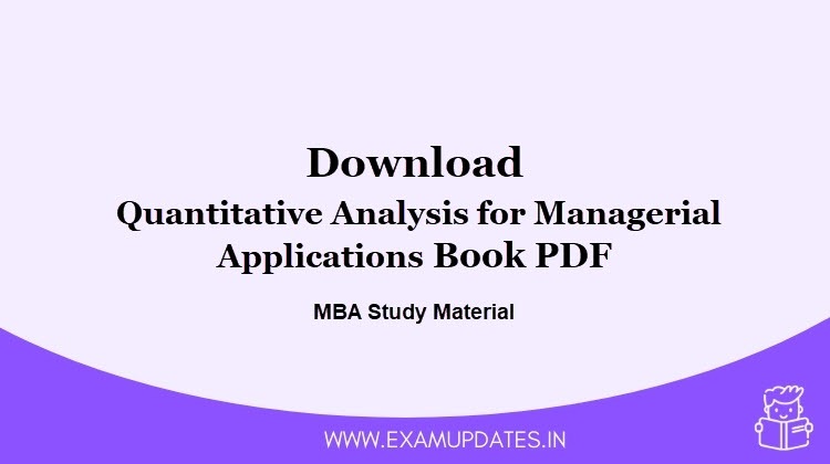 Quantitative Analysis for Managerial Applications Book