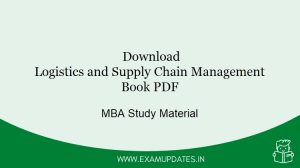 Logistic and Supply Chain Management Book