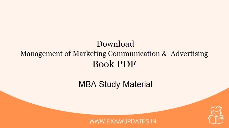 Management of Marketing Communication and Advertising Book