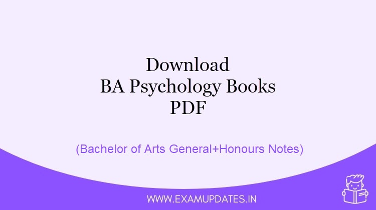 BA Psychology Books - BA General & Honours Notes Download