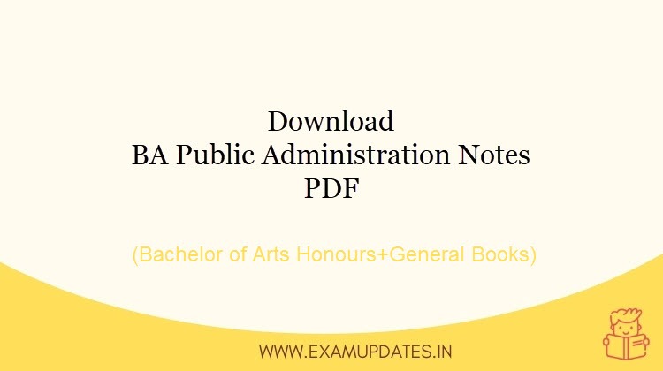 BA Public Administration Notes Download - BA Honours & General Books