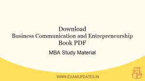 Business Communication and Entrepreneurship Book Download - MBA Study Material
