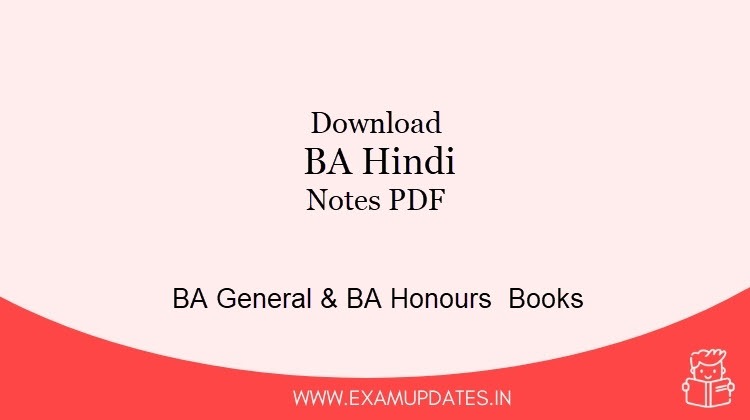Download BA Hindi Notes - BA General & BA Honours PDF Books