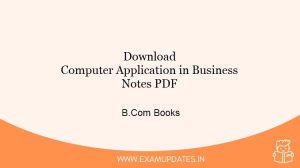 Download Computer Application in Business Notes | B.Com Books