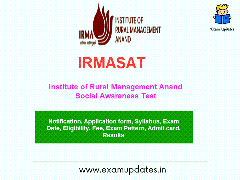 IRMASAT 2023-Notification, Application form, Syllabus, Exam Date, Eligibility, Fee, Exam Pattern, Admit card, Results